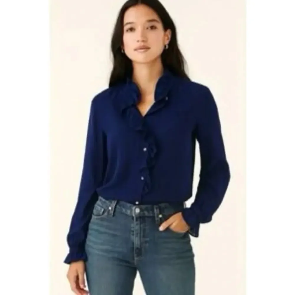J. Crew Drapey cottage top in Blue Size 4